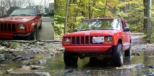 Comparison. Day one in my driveway back home in Cleveland, next to how she sits now.