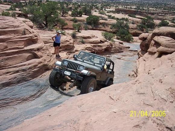 My YJ in Mirror gulch in Moab.
