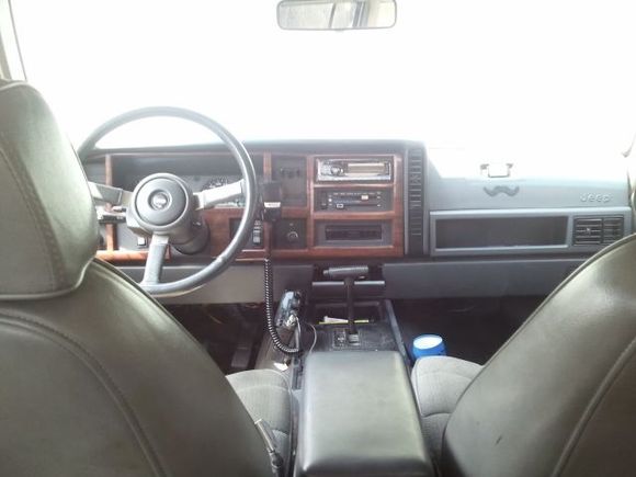 Grabbed a woodgrain dash bezel from the yard and I really like the way it looks.