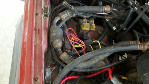 Upgraded headlight loom relays and wiring.