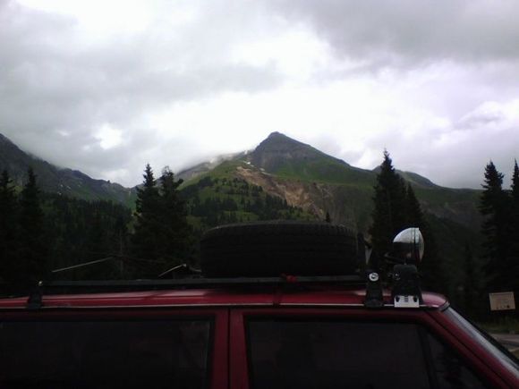 Shot from Idarado Mine, the peak in center is 13,150'