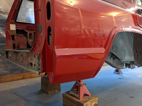 Pretty pleased with my first real panel replacement. Some dust in the paint but I can buff that out. 