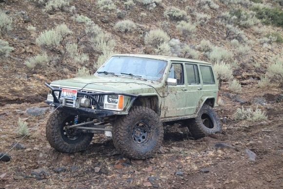 This was the very last run on 1ton steering. 
Broke and axle, a stock knuckle, ripped a sidewall. Winched for miles to get to were i could get my pickup to it to recover it.