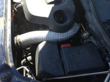This dryer vent tubing was for a double snorkel type intake for extra air, I ran this for a few years , with a drop in K&N lightly oiled air filter, no codes