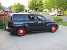 My favourite rims on an HHR , 16 inch Wheel Vintiques rally rims and baby moons. 