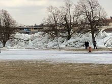 At the end of Central Ave and Lakeshore Rd 
It will be awhile to see what damage has been done to the wall in that area