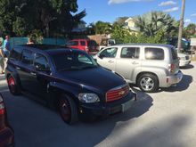 Oldblue and Beachbum1 out front of restaurant in Florida. This years trip canceled for now.