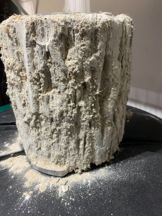 It’s caked in the filter element! 