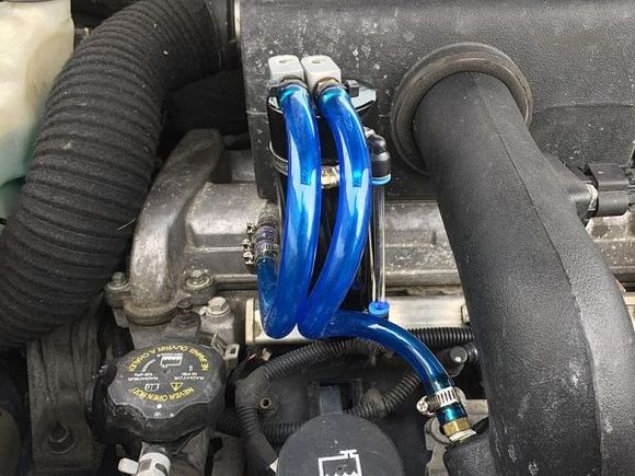 Another view, this was with my old K&N FIPK kit , for the stock air filter box use the other link as a guide to mounting the can 