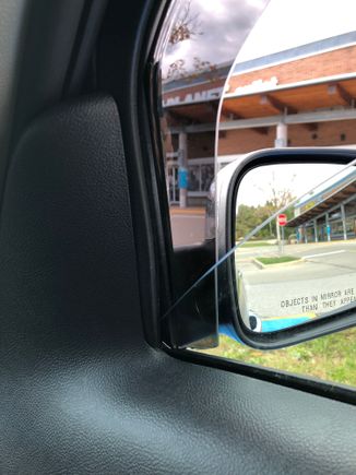 This area is where most of the bugs bounce off the mirror and into the cabin, usually a bee, on Sweetie’s side.