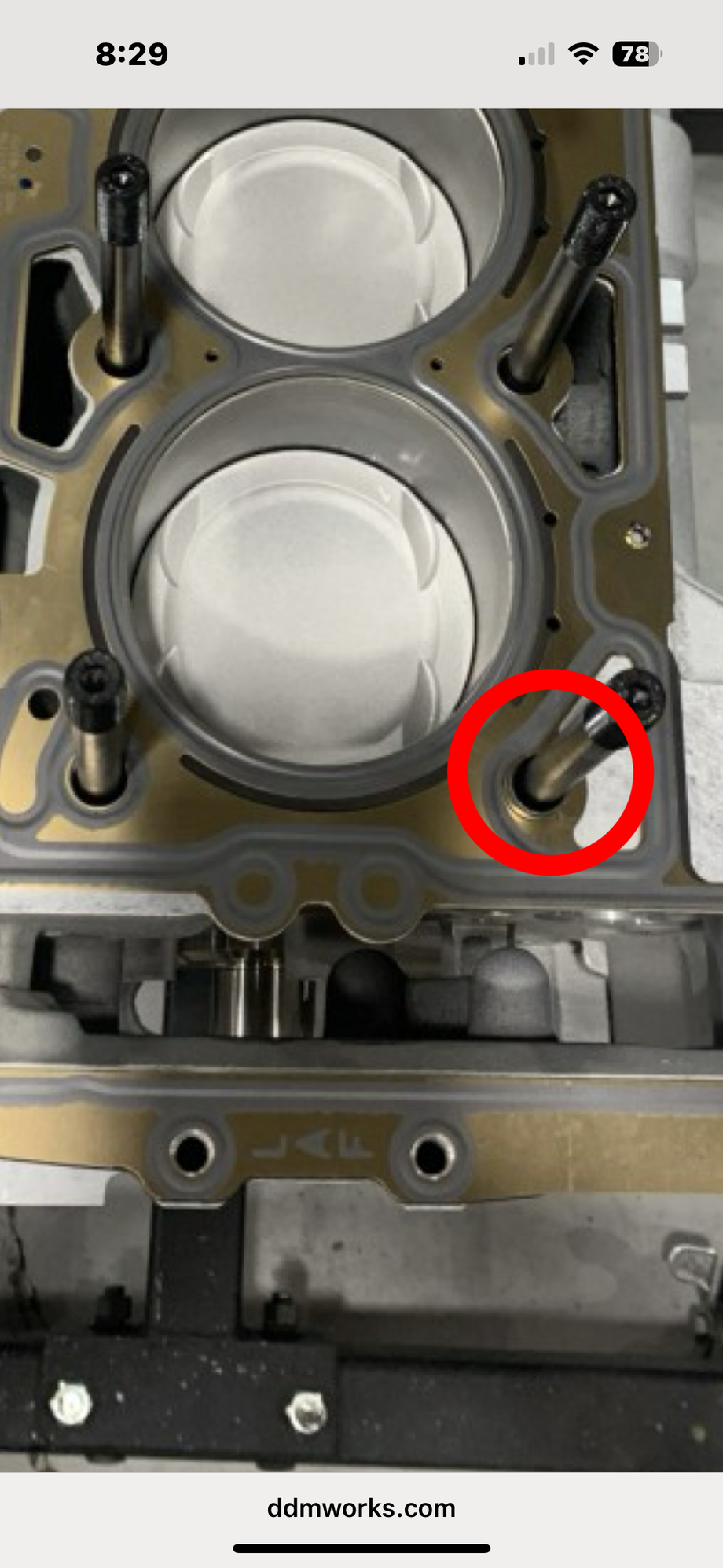 This is a 2.4 being assembled, note the valve relief. 