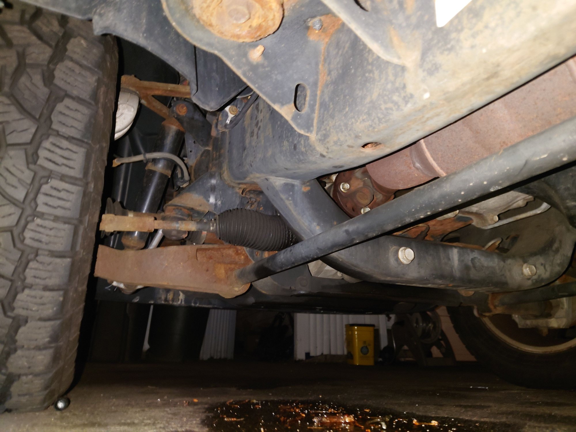 steering boot leak drivers side