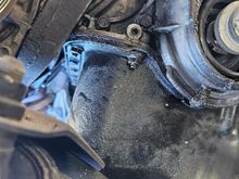 #4. Oil Pan area, left of lower timing belt cover.