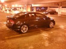 civic in parking garage
