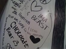 My frind Kristi did this to my hood lol