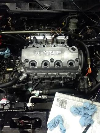 head is on. valve cover for was picture lol. still a lot to do