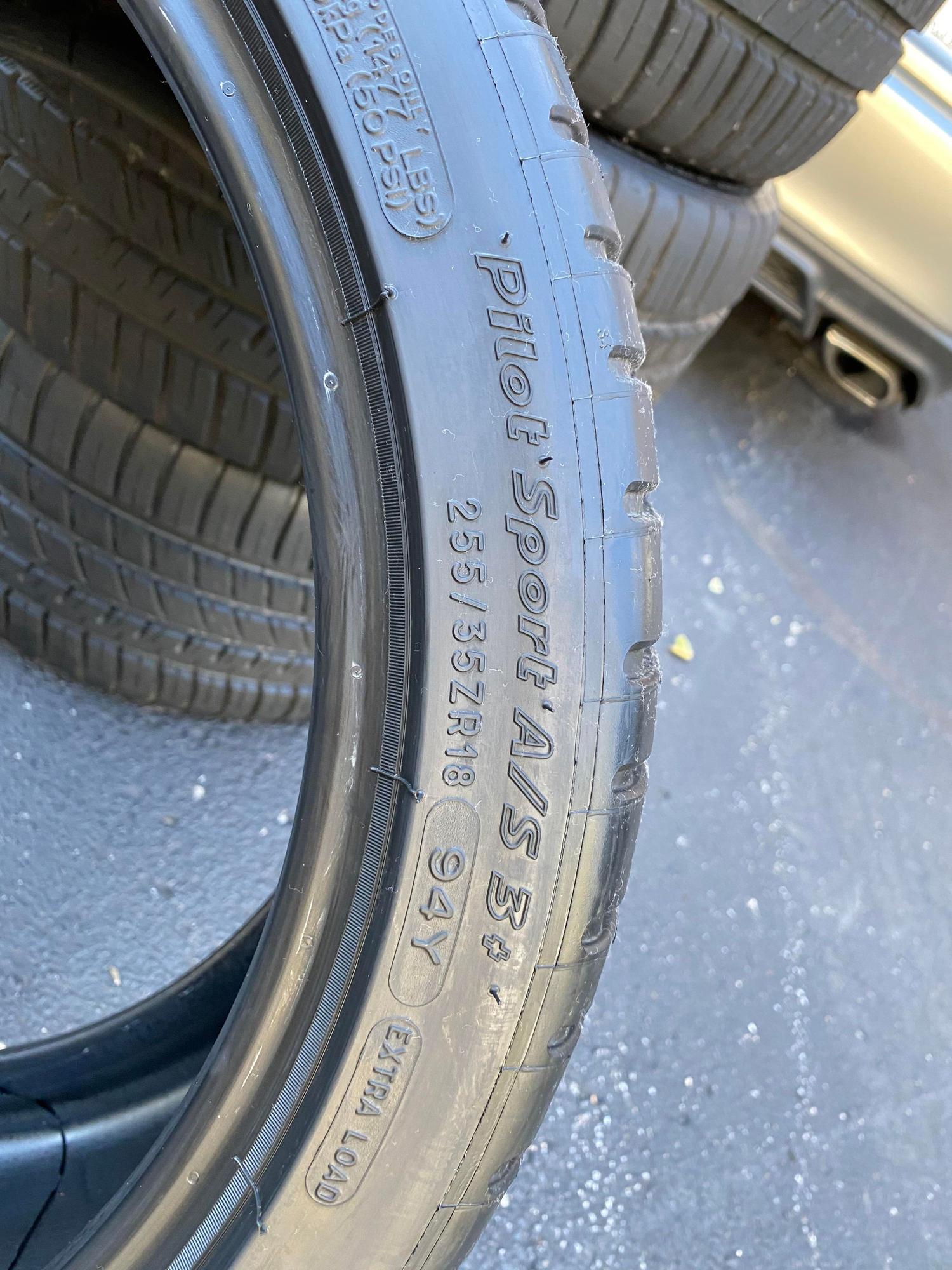 Wheels and Tires/Axles - (4) Michelin Pilot Sport A/S 3+255/35-ZR1818 - New - Nashville, TN 37067, United States