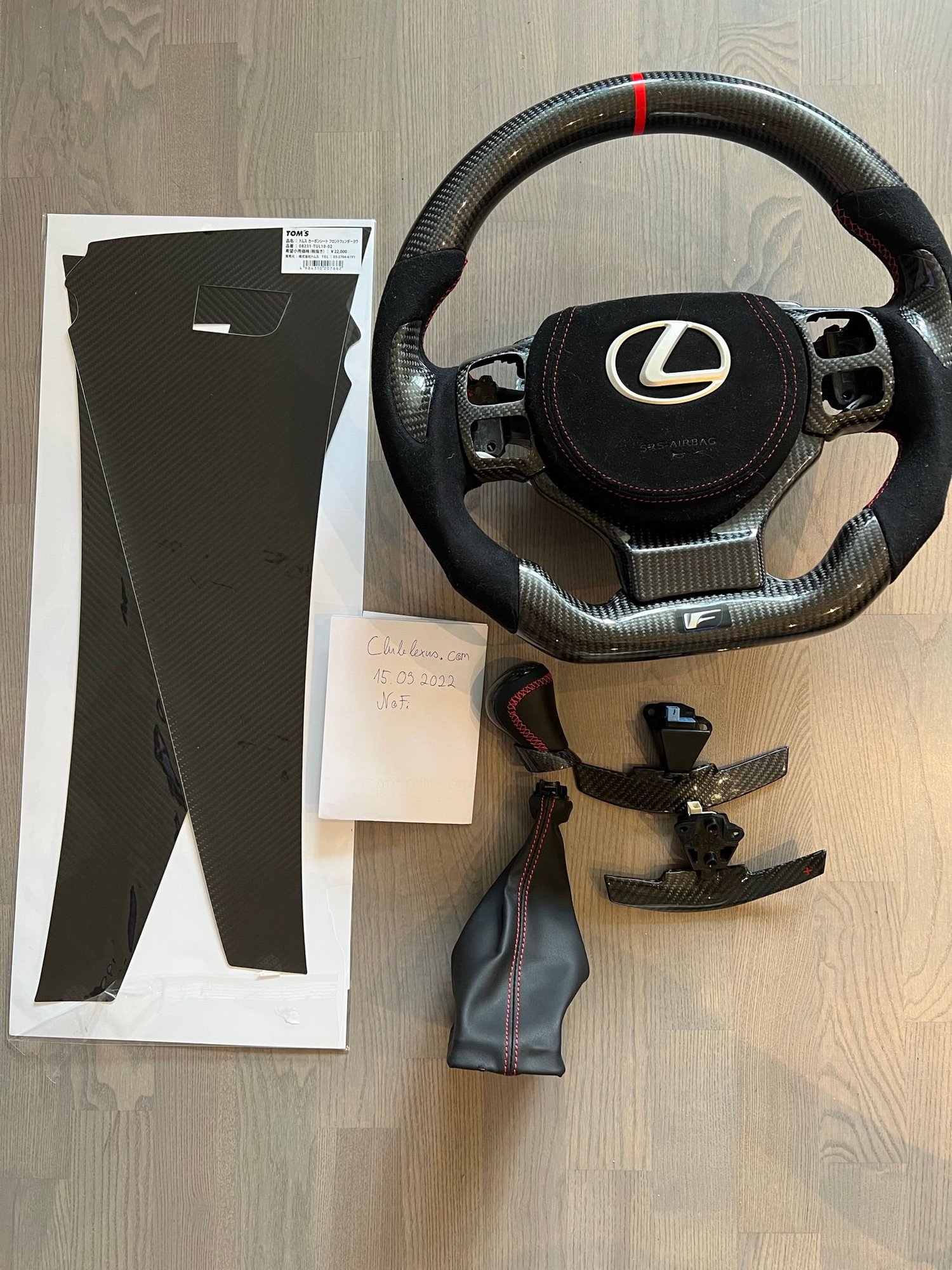 Accessories - Lexus GS F carbon steering wheel with carbon accessories + Tom's carbon fender sheets - New - 2016 to 2022 Lexus GS F - Lahti, Finland