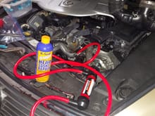 Then I pumped the k seal gunk in followed by the coolant I had pumped out.  