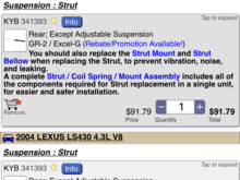 Rockauto showing same KYB shock for 03 and 04 LS 430.