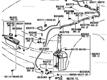 1995 -2000 Celsior windshield washer parts diagram