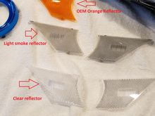 Comparision of OEM orange on top.
Light smoke in the middle.
Clear on the bottom.
