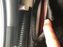 Tucked the power wire low and on the floor - above and to the left is the 3 speaker wires and URC cable that font nicely into a channel available.