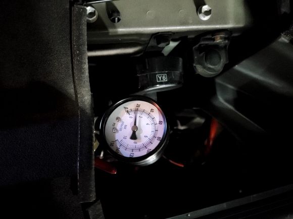 While tightening and I checked for loose connection with tire pressure 