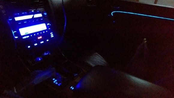 Center console and door panel mood light strip