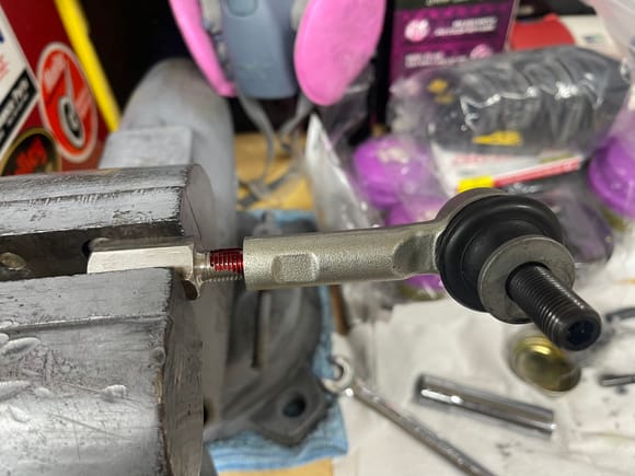 Red loctite to make sure extended won’t back out. 
