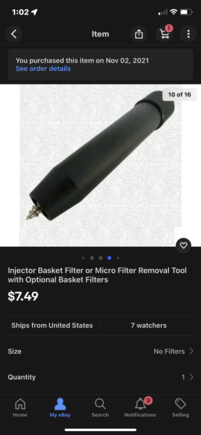 A screenshot of the special tool for removing the old filters.