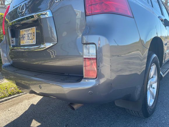 Was bumped in the carpool lane at my son's school. A little rash.