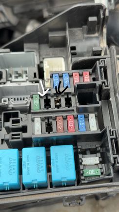 Black arrow is for the ac condenser the white is for the defroster