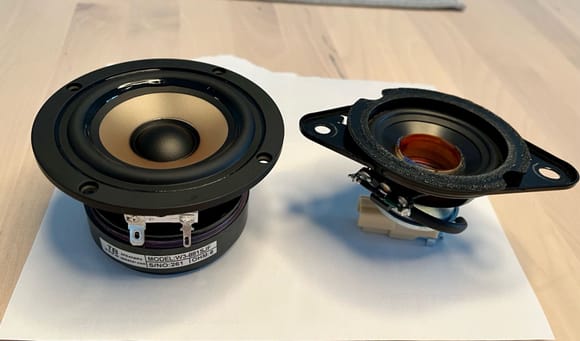 New and old speakers for comparison.