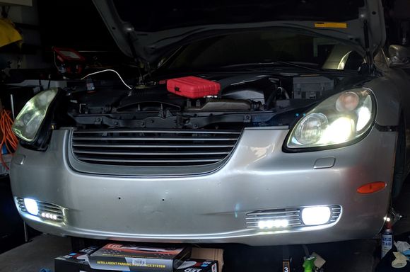 Installed fog HID, and LED DRL.