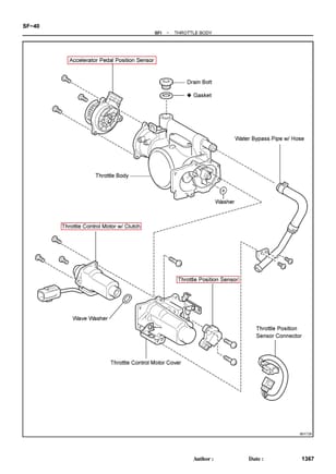 1998 LS400 FSM - Throttle Body Components