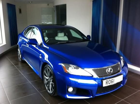 Lexus IS-F on collection day in the handover room.
