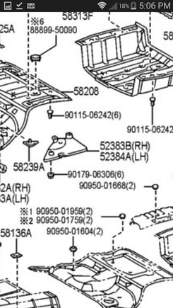 Covers are depicted in Lexus parts diagram as 52383B