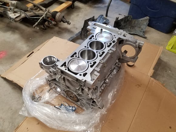 short block unwrapped after bringing home from machine shop