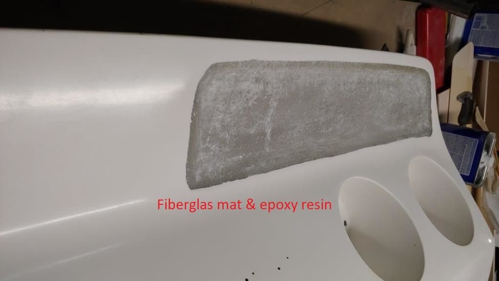 I used fiberglass mat and epoxy resin over the balsa to completely fill the recess.