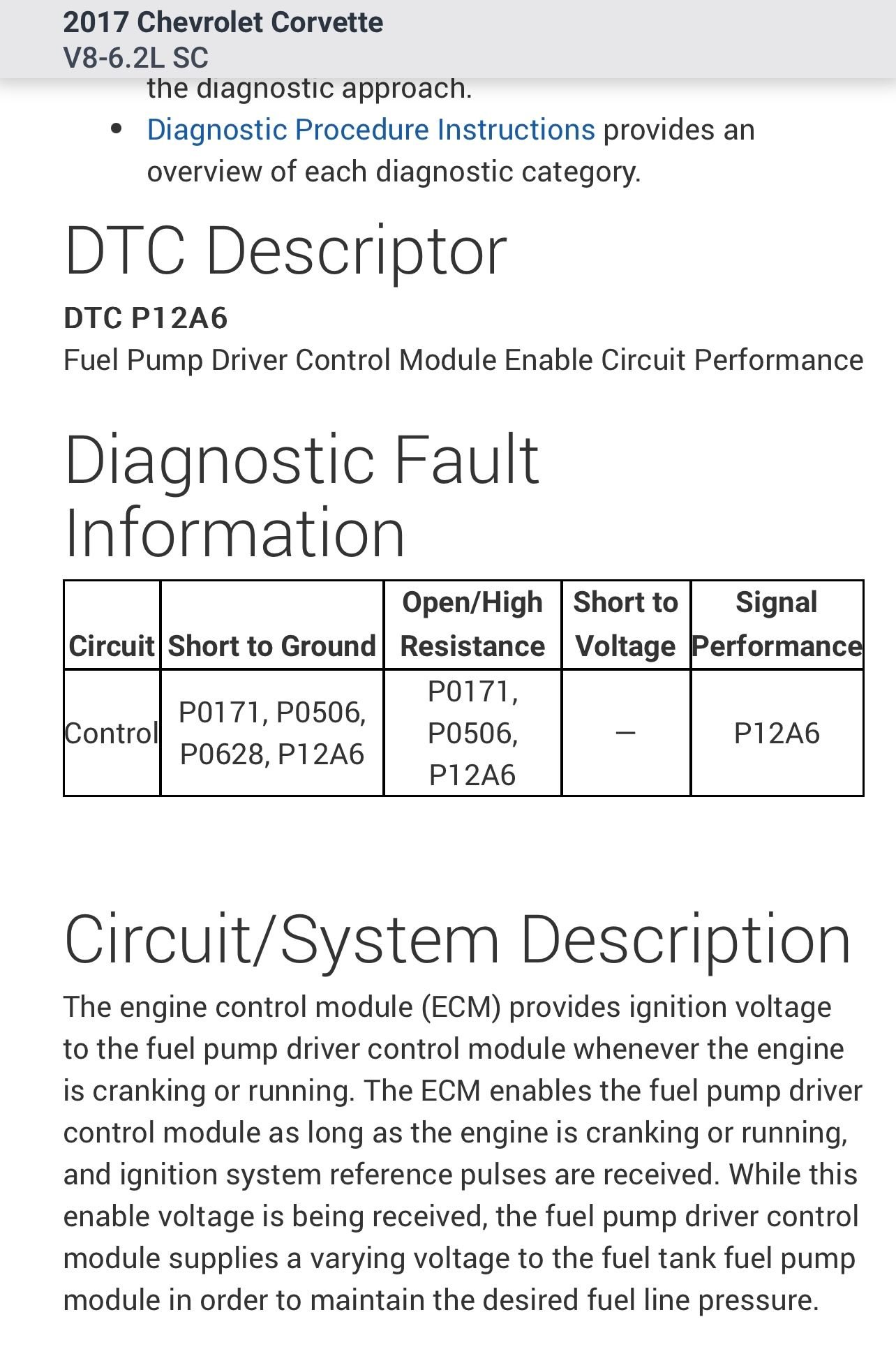 Engine code P129D and P12A6 CorvetteForum Chevrolet Corvette Forum