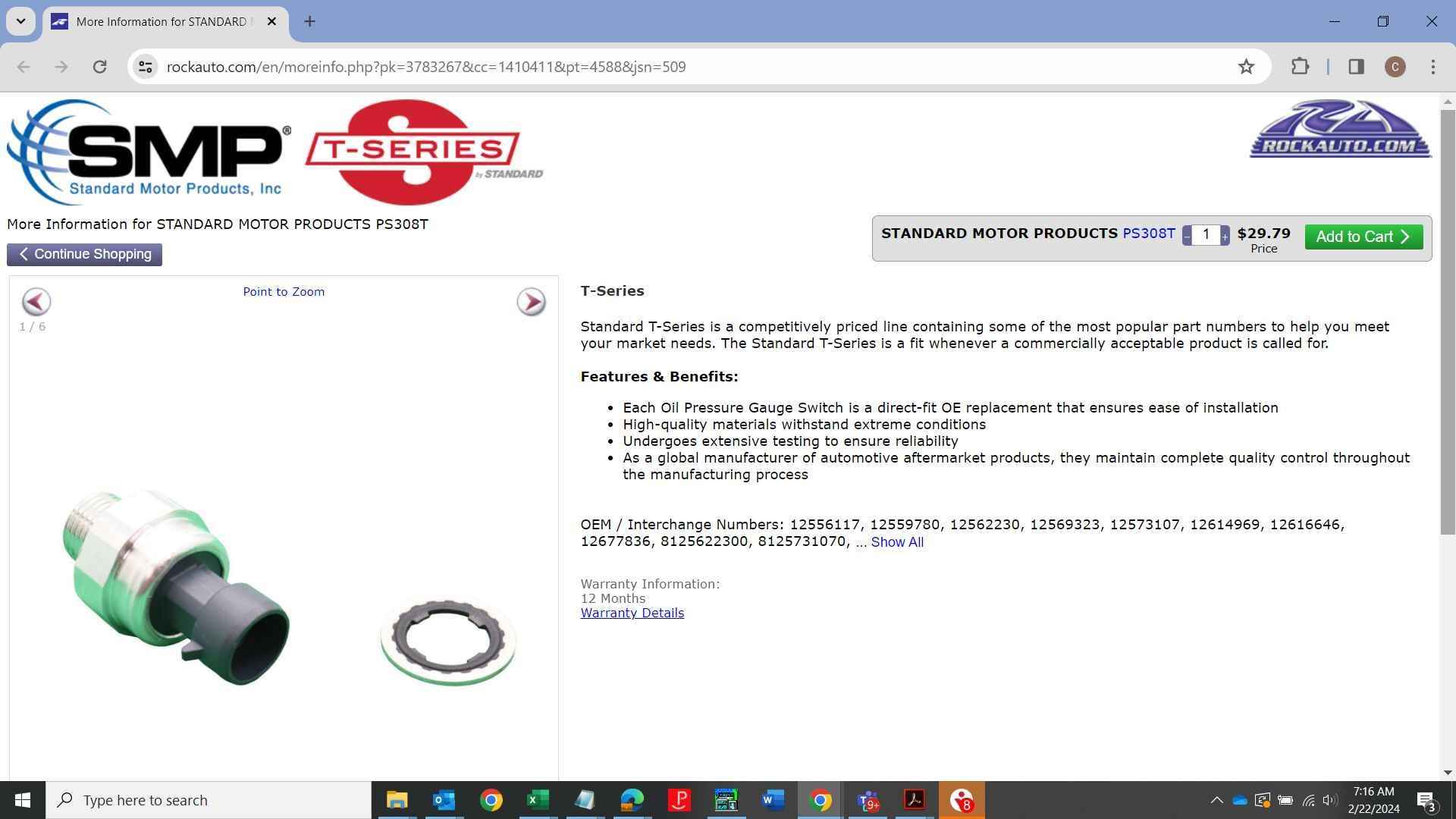 C5 oil pressure sender/switch, which one/source? OReilly's and RockAuto