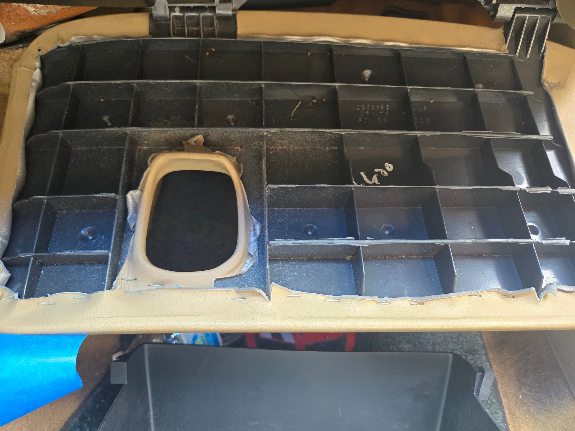 This is the door backing plate. Note horizonal lines