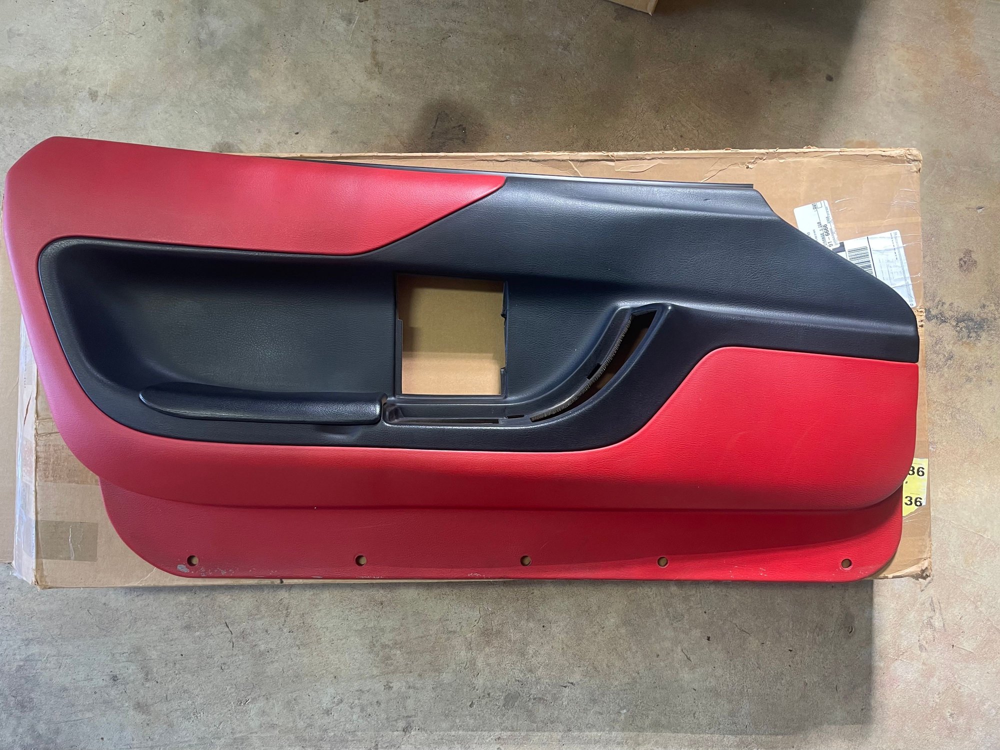FS (For Sale) 9496 Painted Red Driver door panel Original GM gray