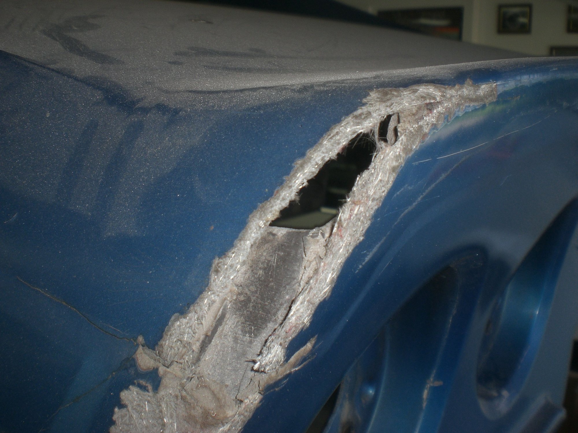 Left rear corner damage