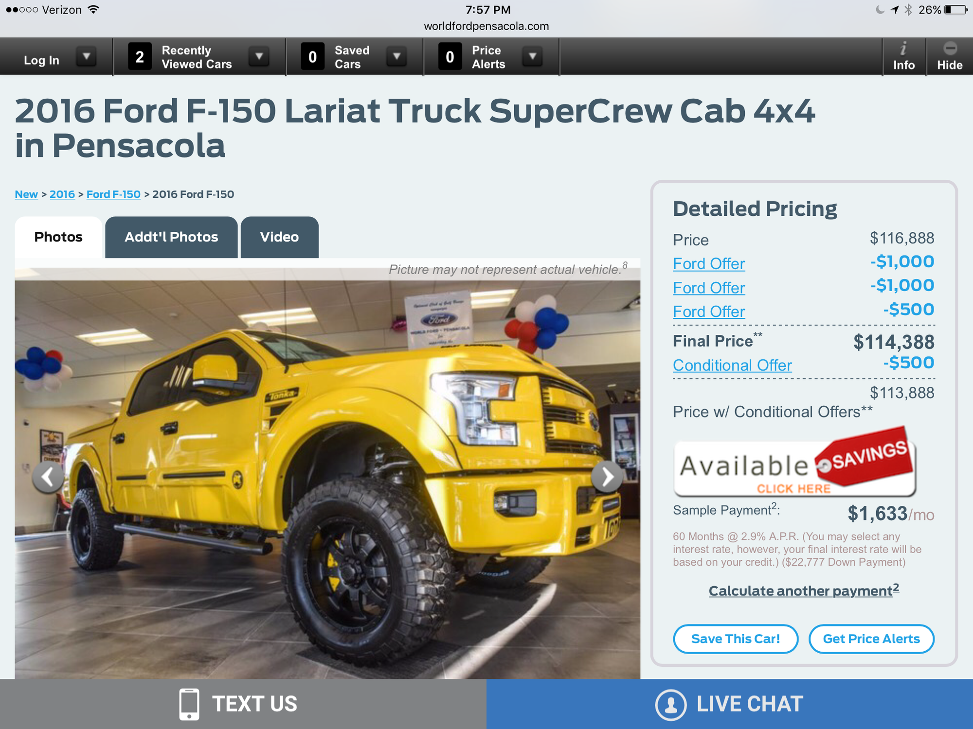 Really 2016 Ford F 150 Lariat Tonka Edition Msrp 60k But