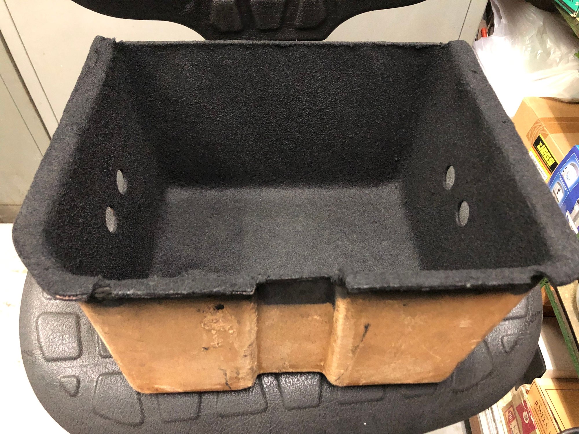 Restored storage bin. 