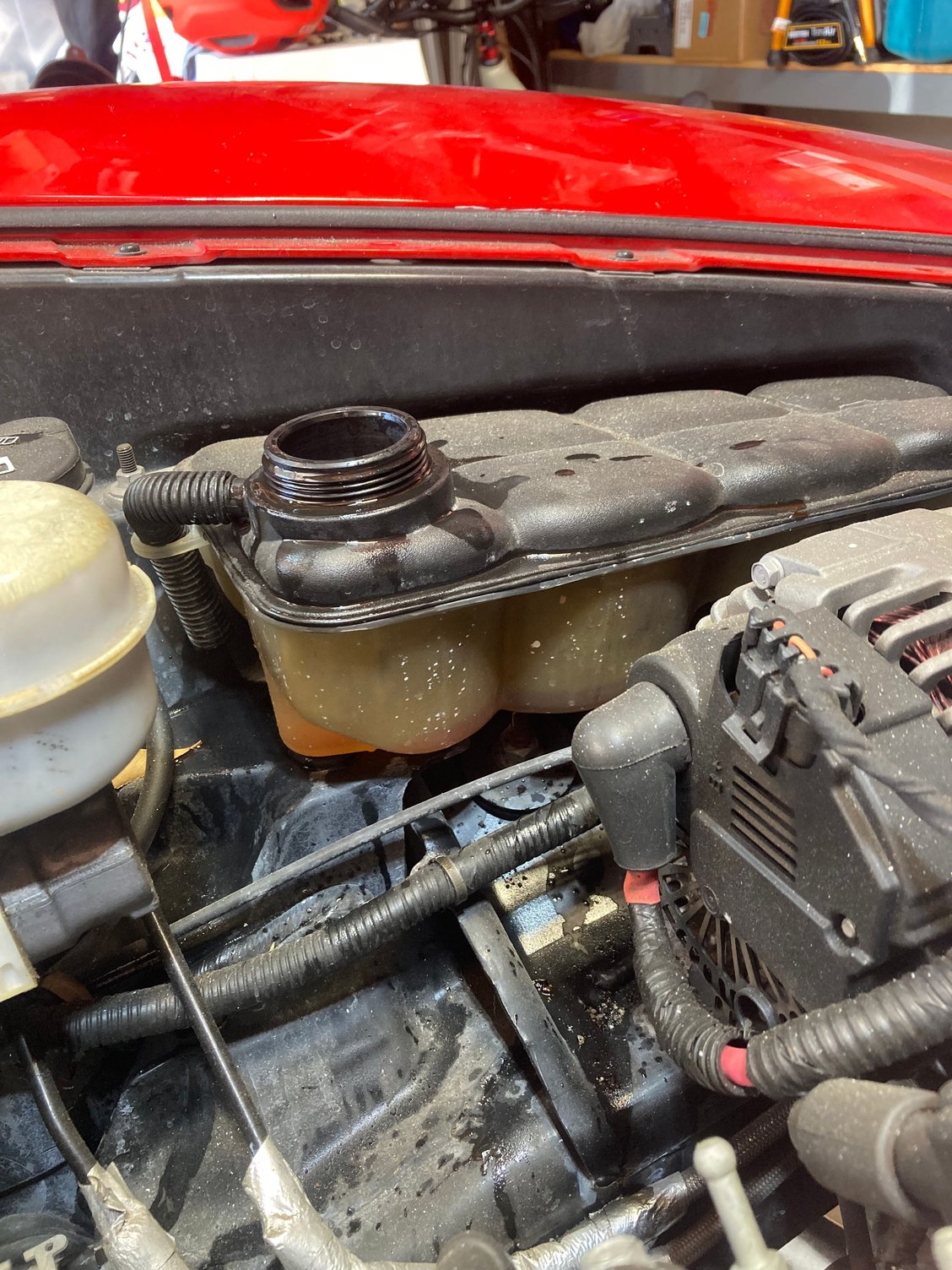 Coolant tank almost empty after turning car off