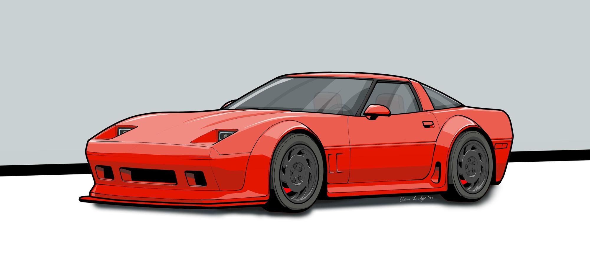 red with slate gray wheels
