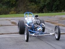 1959 Lyndwood dragster, found in a junk yard,restored & ran as a vintage exhibition dragster till they outlawed running them in '95 now just a "cackle car" for shows.